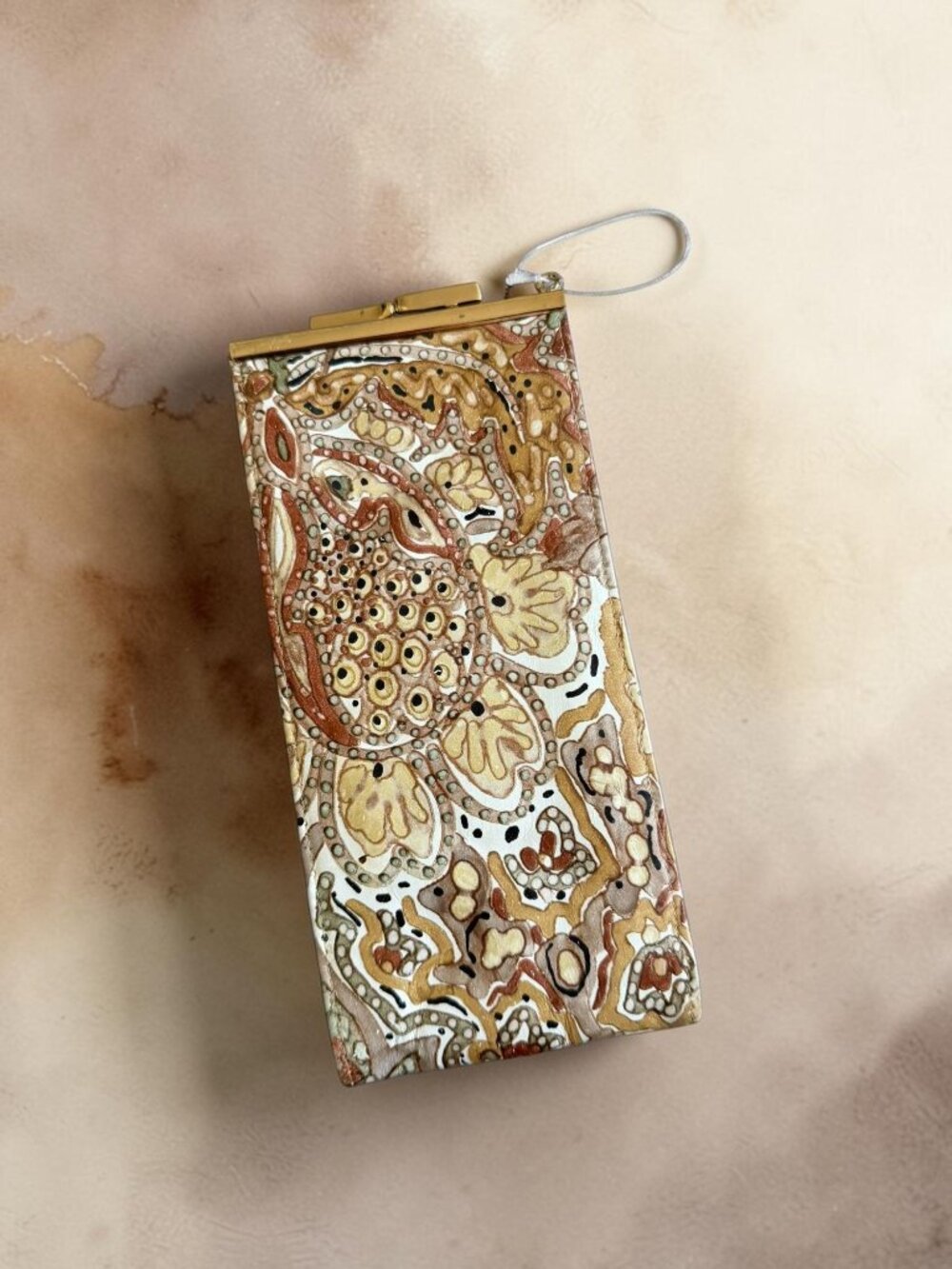 LORI TAYLOR Vintage Paisley Kisslock Coin Pouch Wallet